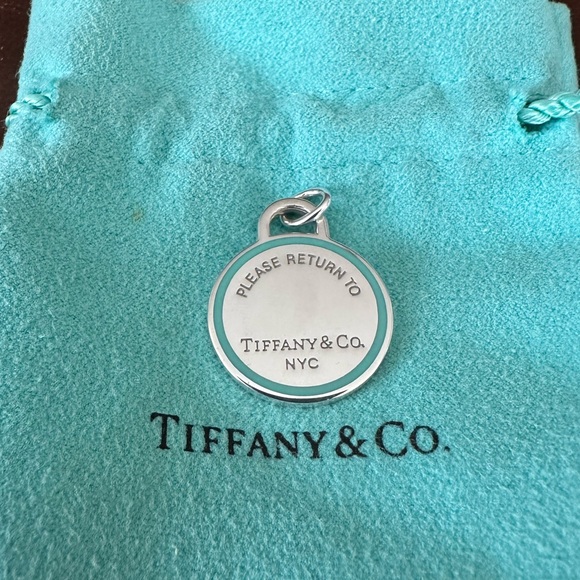 Tiffany & Co. Jewelry - Return to Tiffany Round Tag Charm Blue Enamel